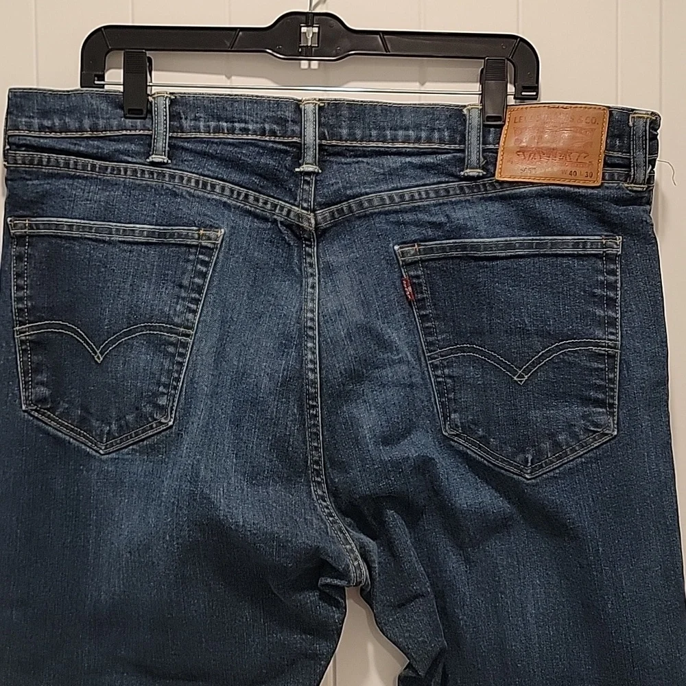 Levi's 505 Regular Fit Blue Straight-Leg Jeans  Size 40x30 - Picture 5 of 8
